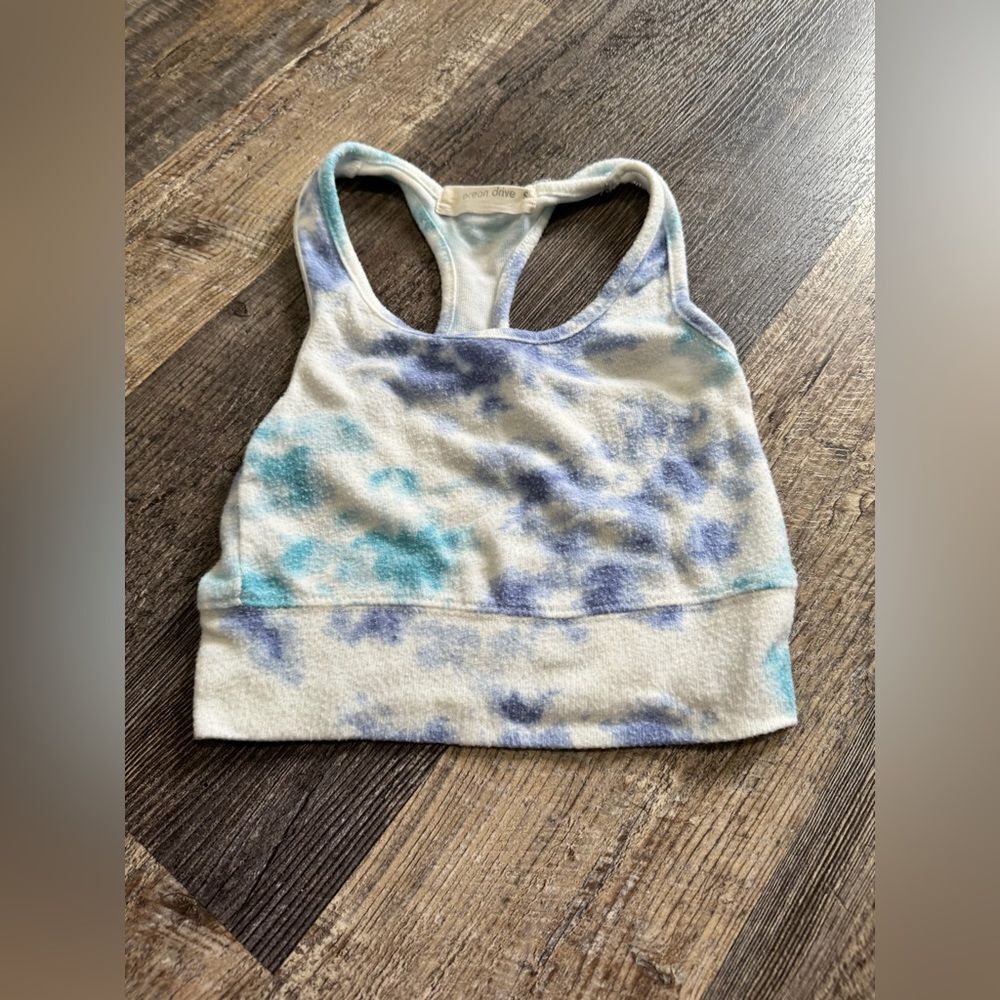 Ocean Drive Blue Tie-Dye Sports Bra